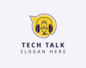 Mic Podcast Talk Radio logo design