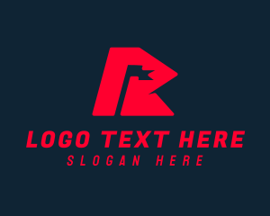 Golfer - Flag Pole Letter R logo design
