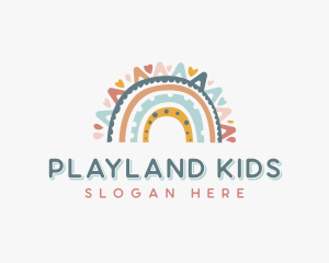 Boho Rainbow Kindergarten logo design