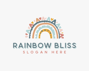 Boho Rainbow Kindergarten logo design