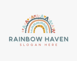 Boho Rainbow Kindergarten logo design