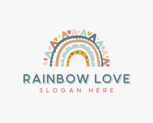 Boho Rainbow Kindergarten logo design