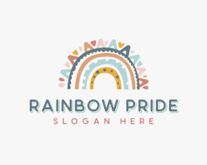 Boho Rainbow Kindergarten logo design