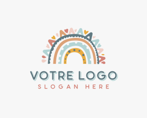 Preschool - Boho Rainbow Kindergarten logo design