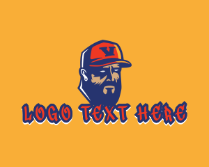 Man - Beard Man Hipster logo design