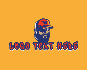 Angry - Beard Man Hipster logo design