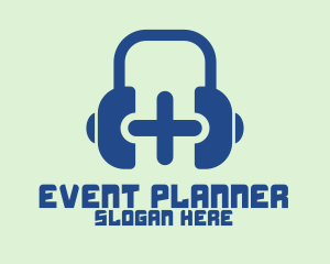 Podcast - Blue Cross Headphones logo design