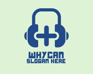 Musical - Blue Cross Headphones logo design