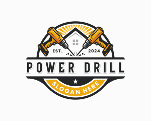 Contractor Drill Power Tool logo design