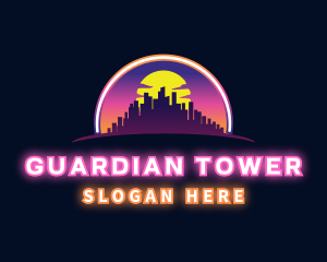 Neon City Buildings logo design