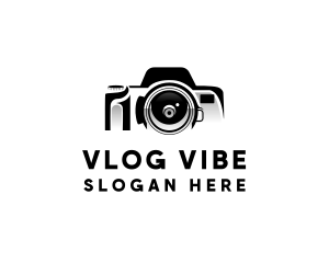 Vlogging - DSLR Camera Photography logo design