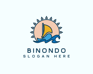 Summer Beach Boat Logo