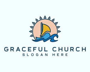 Sailing - Summer Beach Boat logo design