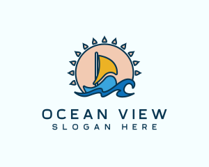 Summer Beach Boat logo design