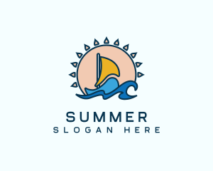 Summer Beach Boat logo design