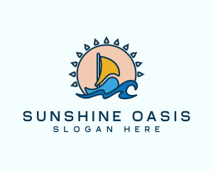 Summer Beach Boat logo design