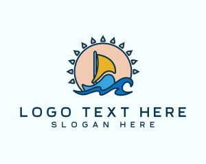 Summer Beach Boat Logo