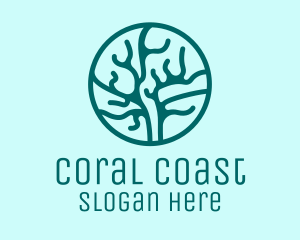 Coral - Marine Coral Reef logo design