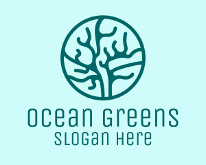 Seaweed - Marine Coral Reef logo design