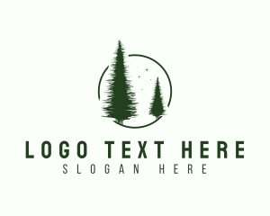 Reforestation - Pine Tree Star logo design