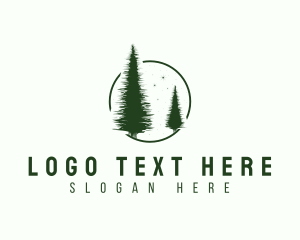 Tree Planting - Pine Tree Star logo design