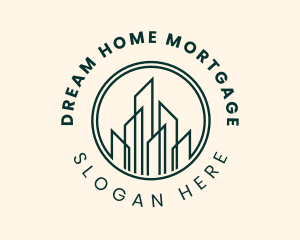 Mortgage - Skyscraper Realty Construction logo design