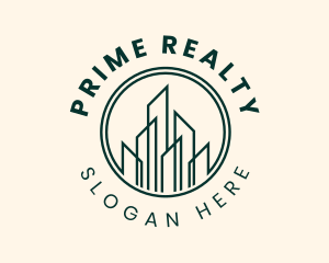 Realty - Skyscraper Realty Construction logo design