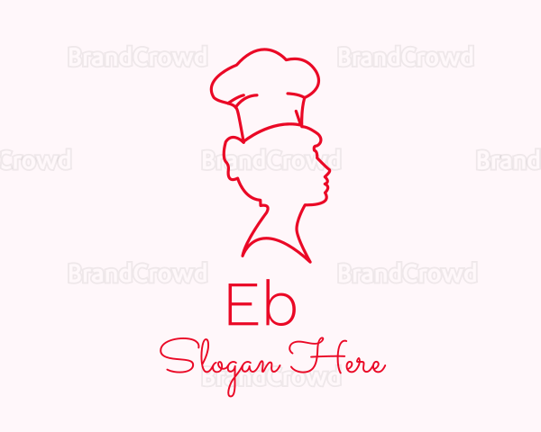 Minimalist Woman Chef Logo