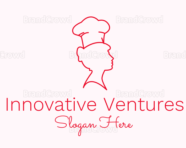 Minimalist Woman Chef Logo