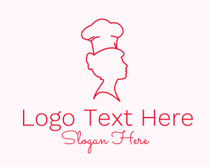 Sous Chef - Minimalist Woman Chef logo design