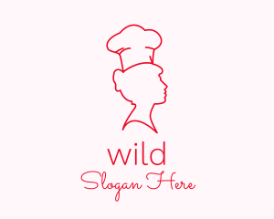 Minimalist Woman Chef Logo