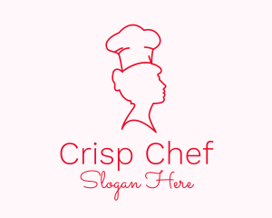 Minimalist Woman Chef logo design