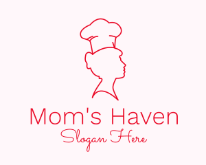 Minimalist Woman Chef logo design