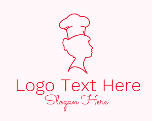 Restaurant - Minimalist Woman Chef logo design