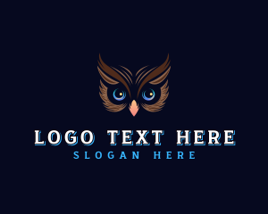 Nocturnal Animal - Luminous Owl Eyes logo design