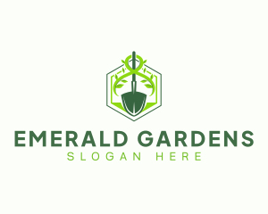 Lawn Shovel Gardening logo design