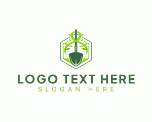 Planting - Lawn Shovel Gardening logo design