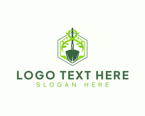 Lawn Shovel Gardening Logo