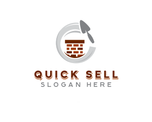 Construction Trowel Brick Logo