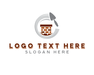 Wall - Construction Trowel Brick logo design