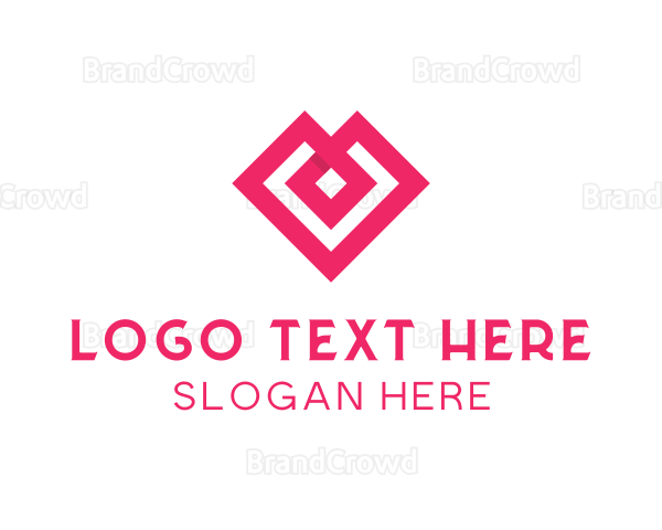 Geometric Diamond Heart Logo