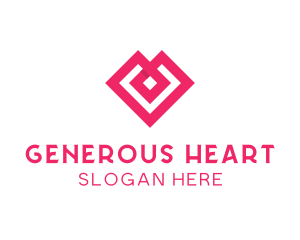 Geometric Diamond Heart logo design