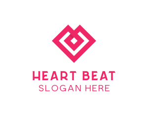 Geometric Diamond Heart logo design