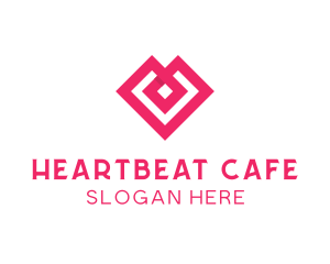 Heart - Geometric Diamond Heart logo design
