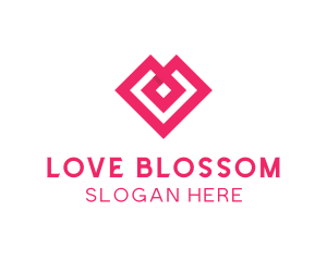 Romance - Geometric Diamond Heart logo design