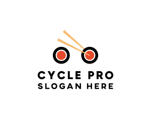 Sushiroll Bike Delivery logo design