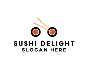 Sushiroll Bike Delivery logo design