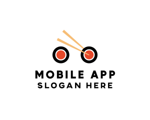 Japanese Food - Sushiroll Bike Delivery logo design