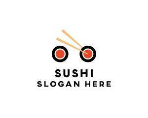 Sushiroll Bike Delivery logo design