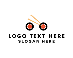 Chinese Food - Sushiroll Bike Delivery logo design